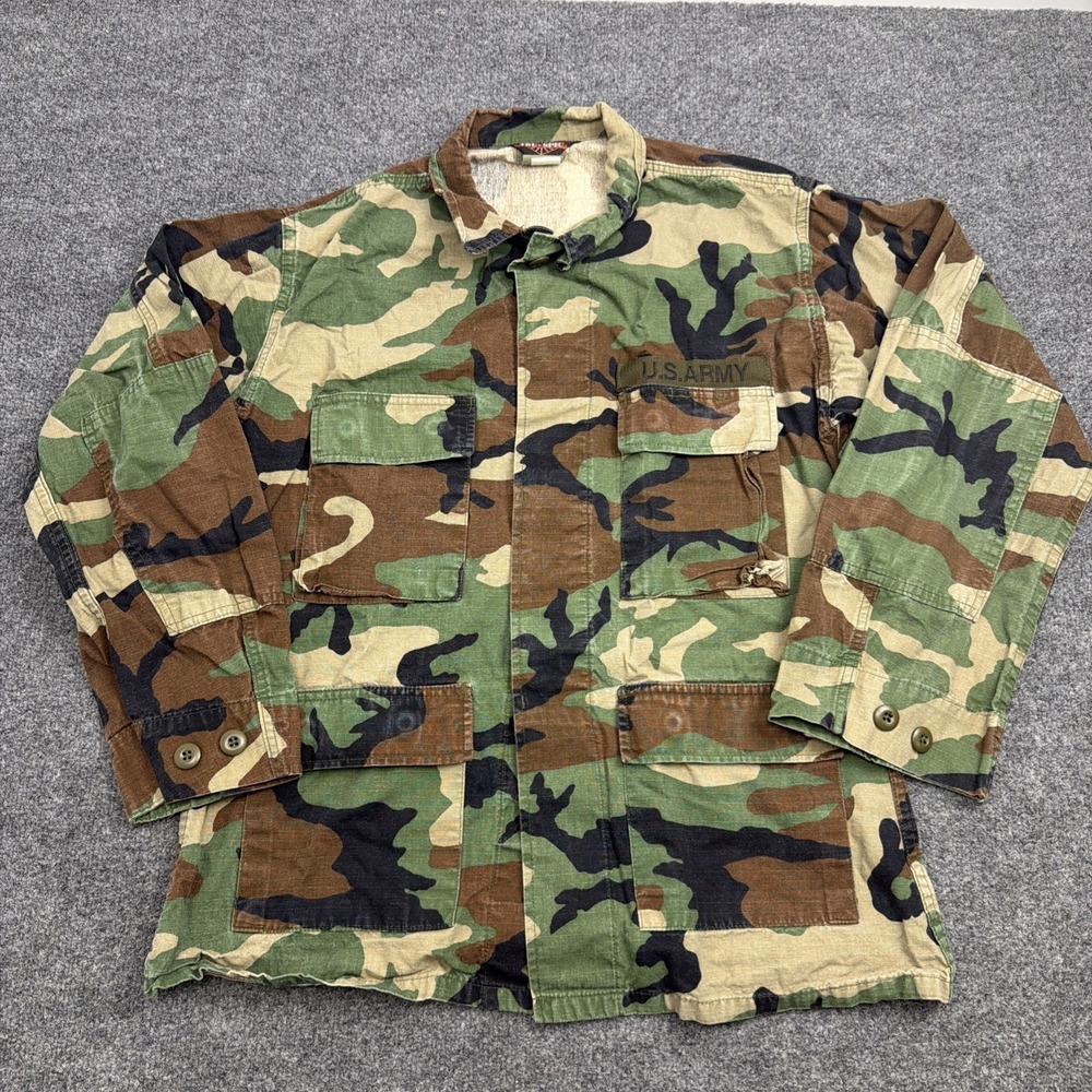 TRU-SPEC BDU Jacket Mens Medium Woodland Camo Shirt Coat Utility Military Field